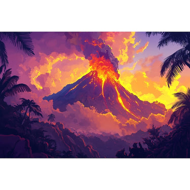 Abstract Volcano Canvas